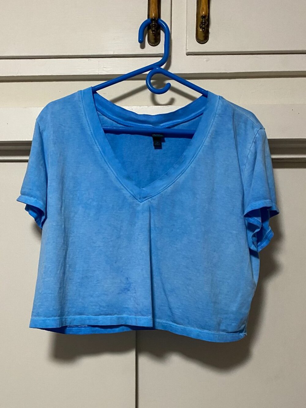 Wild Fable, short sleeve, amazing blue crop tee, size XL